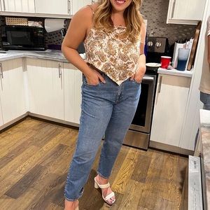 Silky Tie Up Bandana Top with Removable Straps